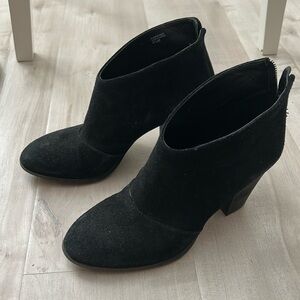 Black suede booties